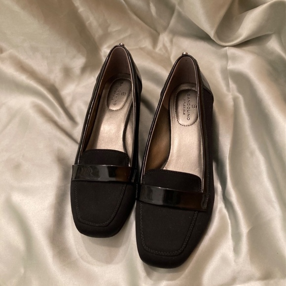 Bandolino Latera Black Wedge Slip-On Loafer Flats Faux Leather Size 6 VGUC - Picture 3 of 14